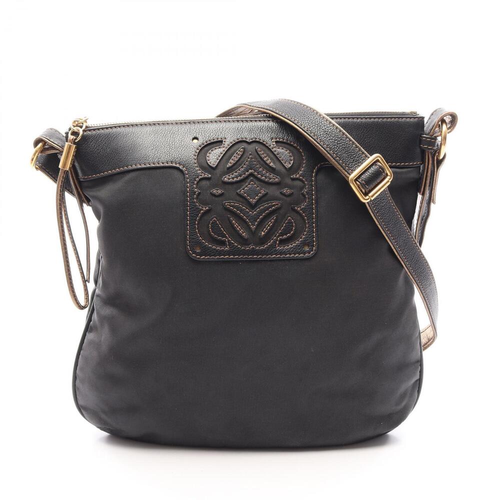 Loewe Anagram Leather Shoulder Bag Black